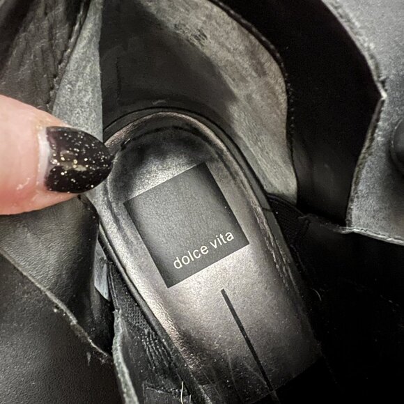 Dolce Vita Trent Womens Black Boots Size 9.5 Pointed Toe Ankle Boot Faux Reptile - Picture 8 of 12